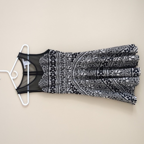 Small American Rag Dress Mesh Lace Floral Black White Back Zipper - Picture 1 of 13